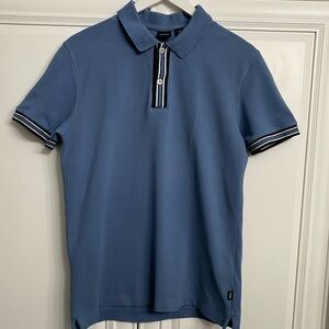 Boss Hugo Boss Men’s Size Small Blue Short Sleeve Polo Shirt 2 Button Closure